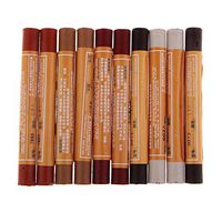 Fityle 10 Pieces Pro Classic Color Furniture Markers Touch Up Repair Crayons Scratch Restore Wax Sticks: Sandybrown, Cherry, Mahogany, Light Gray, Ebony