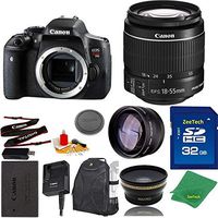 Great Value Bundle for T6I DSLR - 18-55mm STM + 32GB Memory + Wide Angle + Telephoto Lens + Backpack