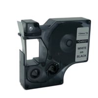 QPMY 1 Pack Compatible for DYMO D1 Standard Label Tape 1/2" x 23' 12mm x 7m (White on Black 45021)