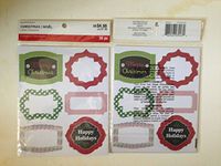 Decorative Abstract Colorful Punch-Out Assorted Christmas Labels(2 pkgs per Order =72 Labels)
