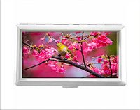 Animals Birds Blossomsnature Pink Trees Design Unisex Stainless Steel Cigarette Holder Case Protection Credit Business Card Storage Box Pocket/Wallet