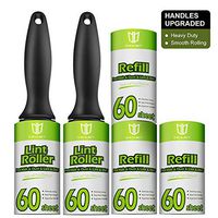 DB Degbit Lint Rollers for Pet Hair, [Upgraded Handle,Extra Sticky] Pet Hair Remover, Lint Remover [300 Sheets/5 Refills], Lint Roller Set Brush for Dog & Cat Hair Removal, Clothes, Furniture, Laundry