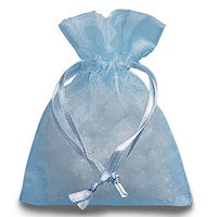 Sky Blue Wholesale Organza Bags | Quantity: 30 | Width: 8"…
