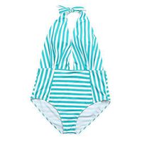 YunZyun Swimwear for Women Bikini, Women Retro One Piece Backless Bather Swimsuit Striped Pin Up Swimwear