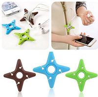 Cute Cable Tie Darts Star Cord Organizer Earphone Wrap Winder Earphone Fixer Holder Cord Manager Cable Winder Mix Color random color(3Pcs)