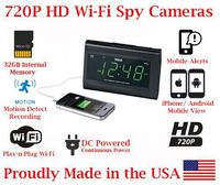 SecureGuard 1080P HD WiFi Wireless IP Alarm Clock Radio Hidden Security Nanny Cam Spy Camera with 32GB Internal Memory