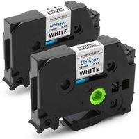 Unistar Compatible Label Tape Replacement for P Touch Tape 12mm Label Maker Tape TZe-231 TZ 231 with Brother PT-H110 D200 D600 D400 Laminated Black on White 26.2 Feet 2Pack