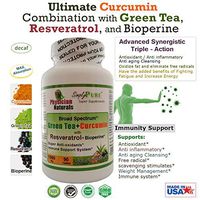 Green Tea and Curcumin C3 with Resveratrol and Bioperine 1000 mg Triple Action Immune Joint and Colon Health