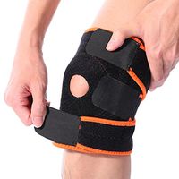 Knee Brace Support Sleeve for Arthritis, ACL, Running, Basketball, Meniscus Tear, Sports, Athletic. Open Patella Protector Wrap, Neoprene, Non-Bulky, Relieves Pain, Best Braces