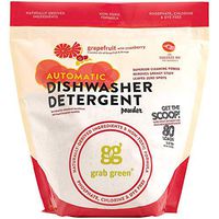 Grab Green Natural Automatic Dishwashing Detergent Powder, Grapefruit and Cranberry, Organic Enzymed-Powdered, 80 Loads