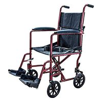 ZCH9201BUREA - Transport Chair with Swing Away Foot Rest 19 Width, Aluminum, Burgundy