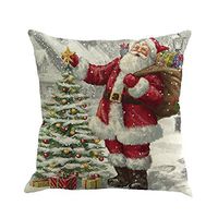 Libobo Christmas Pillowcase Printing Dyeing Sofa Bed Home Decor Pillow Cover Cushion Cover (E)