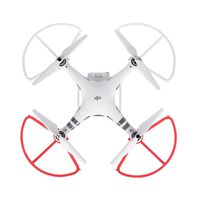 Premium Quality Snap On/off 4pcs Prop Guards for DJI Phantom 3 Standard, Advanced and Professional Tool-Free Quick Release Disconnect Propeller Protector DJI Phantom 3 Prop Guards - White & Red