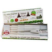 Natural Mystic Organic Pre Rolled Cones 1 1/4 Size Prerolled Cone 40Pcs Pre-Rolled White Raw Extract Organic Smoking Cones Filter Tips Preroll Burn Control Use Loader Funnel Tool