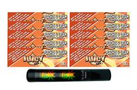 Herb Airtight Tube Pocket Protector with Juicy Jay's Peaches & Cream 1.25 Flavored Hemp Rolling Papers 10 Count DC Crafts Nation- Rasta Skull