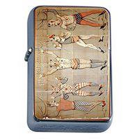 Silver Flip Top Oil Lighter Vintage Poster D-198 Fly Celebrated Clowns