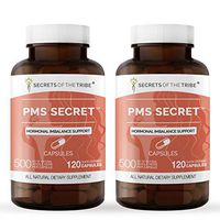 PMS Secret 120 Capsules(2 pcs.), 500 mg, Black Cohosh, Cramp, Vitex, Valerian, Dandelion, Chamomile, St. John's Wort. Hormonal Imbalance Support (2x120 Capsules)