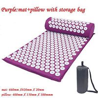 Ting room Massager Cushion Massage Yoga Mat Acupressure Relieve Stress Back Body Pain Spike Mat Acupuncture Massage Yoga Mat with Pillow,Purple