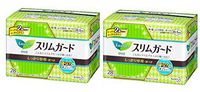 Kao Laurier Sanitary Pads Set - Sanitary Napkins Slim Guard Ultra Thin Double-Absorbency With Wings, For Day 205mm-28 Count X 2 ( Total 56 Count ) Made In Japan