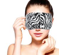 Heated Microwavable Eye Mask by FOMI Care | Lavender Scented, Reusable, Compress for Migraines, Dry Eyes, Headaches, and Sinus Relief | Soothing Moist Heat Wrap (Zebra)