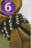 Set of 6 Round Pearl (Black and Silver) Napkin Rings