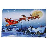 Fullfun 40 x 60cm Non-Slip Doormat Christmas Style Santa Claus Kitchen Bathroom Carpet (F)