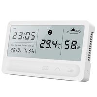 Outgeek Hygrometer Thermometer Digital Indoor Thermometer with Desk Clock and Calendar