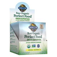 Garden of Life Raw Organic Perfect Food Green Superfood Juiced Greens Powder Single Serving Packets - Original Stevia-Free, 15ct Tray (Packaging May Vary) - Gluten Free Whole Food Dietary Supplement