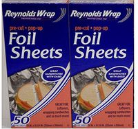 Reynolds Wrappers Pop Up Foil Sheets 50 Ct - Pack of 2
