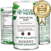 Natural Nutra Grass Fed Vanilla Whey Protein Isolate Powder, Best Tasting Amazing Flavor, Free Range, Gluten Free, Sugar Free, Non GMO, Show Me The Whey Protein Powder, 13.3oz