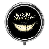 Round Pill Box Pocket, Medicine Tablet Holder Organizer Case for Purse Cut Cartoon Design of Smile