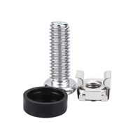 Pier Telecom Set of 50 Cage Nuts and Phillips Screw M6 with Cushion Included for Rack Mount Server 19" Shelves PDU and Accessories