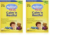 Hyland's 4 Kids Natural Calm'n Restful Tablets, Natural Symptomatic Relief of Sleeplessness and Restlessness in Kids, 125 Count (Pack of 2)