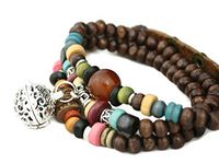 Destination Oils Tribal Wooden Bead Wrap Essential Oil Diffuser Bracelet/ Choker Necklace