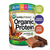 Purely Inspired Organic Protein Shake Powder, 100% Plant Based with Pea & Brown Rice Protein (Non-GMO, Gluten Free, Vegan Friendly), Decadent Chocolate, 1.5lbs
