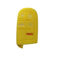 New Yellow Silicone Smart Key Protect Holder Cover Fob for Dodge Chrysler 300 Challenger Charger Dart Durango Journey Jeep Grand Cherokee Keyless Key Bag Jacket Fob