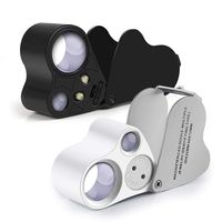 Jewelers Loupe 30X 60X with LED Lighting for Gems,Jewelry Coins Stamps(White and Black)