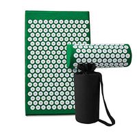 Cupressure Mat and Pillow Massage Set Chronic Back and Neck Pain Relief Full Body Massager Yoga Acupuncture Mat Cushion for Sciatica,Trigger Point Therapy, Stress Relief and Muscle Relaxation