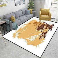 Bigdatastore Coffee Moroccan Area Rug for Girls Room, Vintage Sketch Art an Antique Mill and Bag of Beans with Cinnamon Sticks, Fashionable High Class Living Dinning Room(2'x 3')