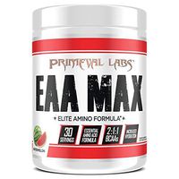 Primeval Labs EAA Max, Amino Acid Supplements, BCAAs, EAAs, Electrolytes, Enhances Performance, Supports Hydration, Improves Metabolism, Watermelon, 30 Servings