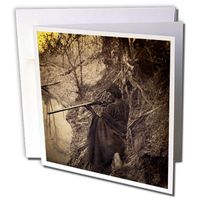 3dRose Native American Warrior Indian Chief Hunting Stereoview - Greeting Cards, 6 x 6 inches, set of 12 (gc_77386_2)