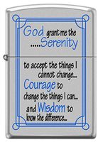 Zippo Serenity Prayer Satin Chrome Pocket Lighter