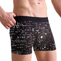 WXLIFE Black Science Math Formula Educational Boxer Briefs Men's Underwear for Men Boy