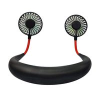 Glowing Personal Neckband USB Fan,Portable Hand Free Personal Fan Adjustable Wearable Neck Double Fans Headphone Design Battery Operated Rechargeable Mini USB Fan with 3 Speed