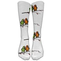 Elephant AN Novelty Love Birds Casual Premium Quality Calf Long Socks Sports Crew Socks