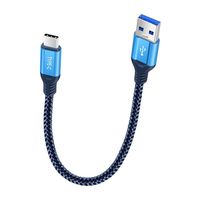 USB 3.0 Type C Cable, COOYA 1ft Short USB C Cable Type-A to Type-C Fast Charging Cable Braided Cord High Speed Syncing Charger Cable for Samsung Galaxy S8 Plus Google Pixel LG G6 V20 G5 Blue
