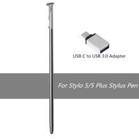 Stylo 5 Pen Stylus Pen,Biuboom Capacitive Touch Pen Stylus Aurora Touch Screen Stylus Replacement Parts for LG Stylo 5 LMQ720CS Q720PS Q720MS Q720TSW Q720QM6 LCD Touch Pen+USB C to USB Adapter-Silver