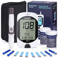 Diabetes Testing Kit, 100 Lancets, 100 Glucometer Strips, 1 Blood Glucose Meter, 1 Lancing Device, Blood Sugar Monitor Kit with Test Strips and Lancets, Sugar Machine for Diabetes, No Coding