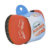 Meat Red Scouring Sponge - Easy Grip Handle Scour Pad with Steel Wool – Color Coded Kitchen Tools by The Kosher Cook