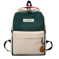 Women Large Capacity Shoulder Student Backpack Color Matching Travel Business Laptop Canvas Couple Bag Sports Hiking Camping Weekend Bag (Green)